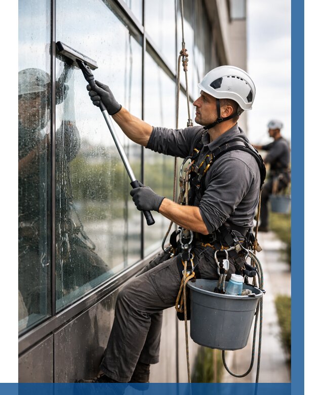 Мойка стеклянных фасадов в Екатеринбурге от 205 р. | ВЫСОТНИК-Ктр