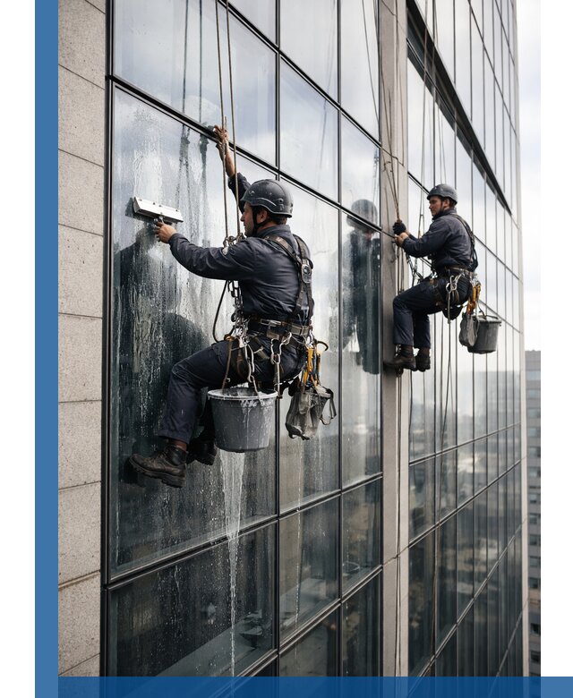 Профессиональная мойка стеклянных фасадов зданий в Екатеринбурге