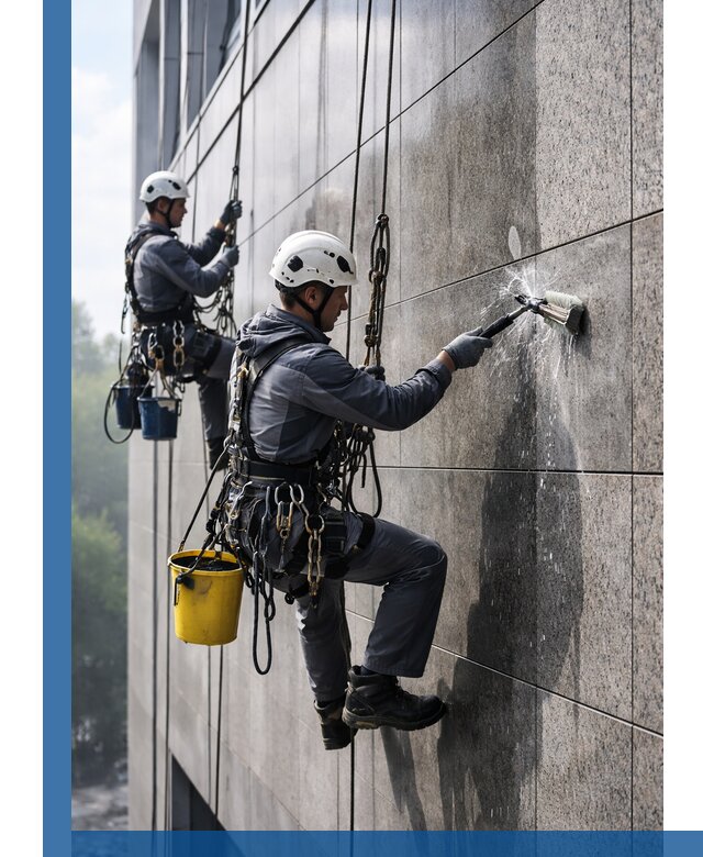 Профессиональная мойка фасада из керамогранита в Екатеринбурге