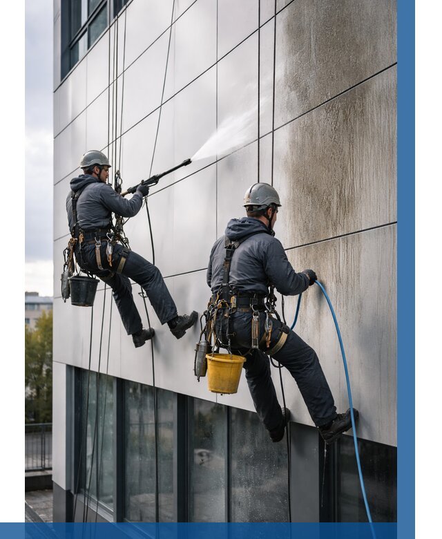 Мойка фасада из композита в Екатеринбурге по цене от 307 р. | ВЫСОТНИК-Ктр