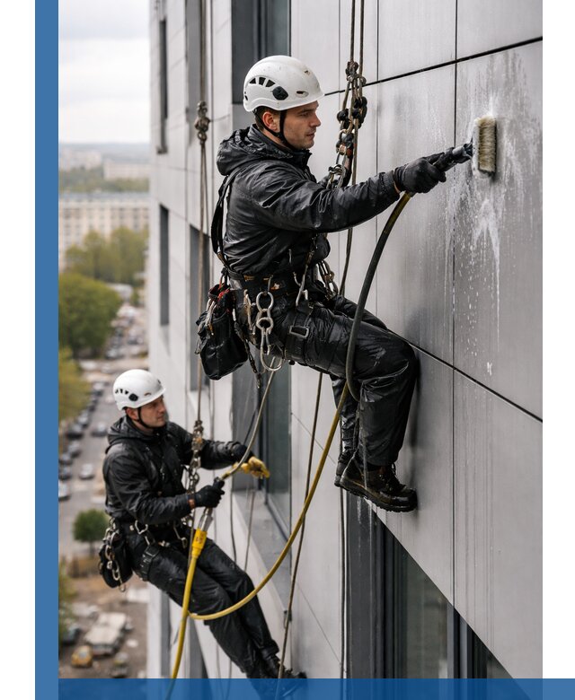 Профессиональная мойка фасада из композита в Екатеринбурге
