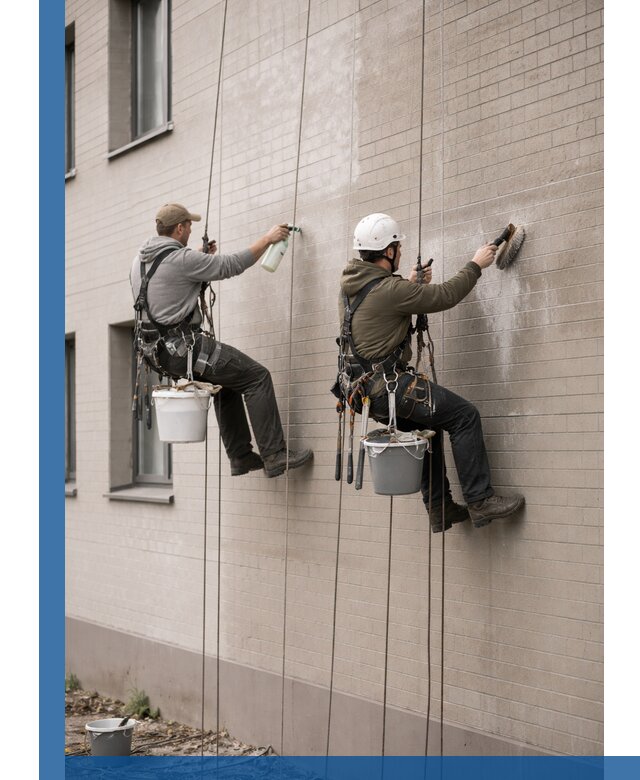 Удаление высолов с фасада зданий в Екатеринбурге без повреждений и следов