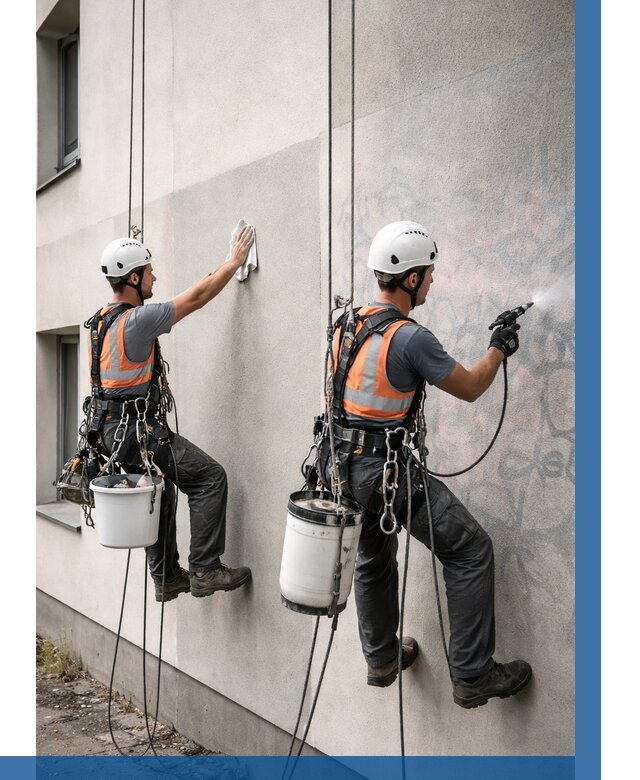 Антиграффити покрытие фасада в Екатеринбурге от 615 р. | ВЫСОТНИК-Ктр