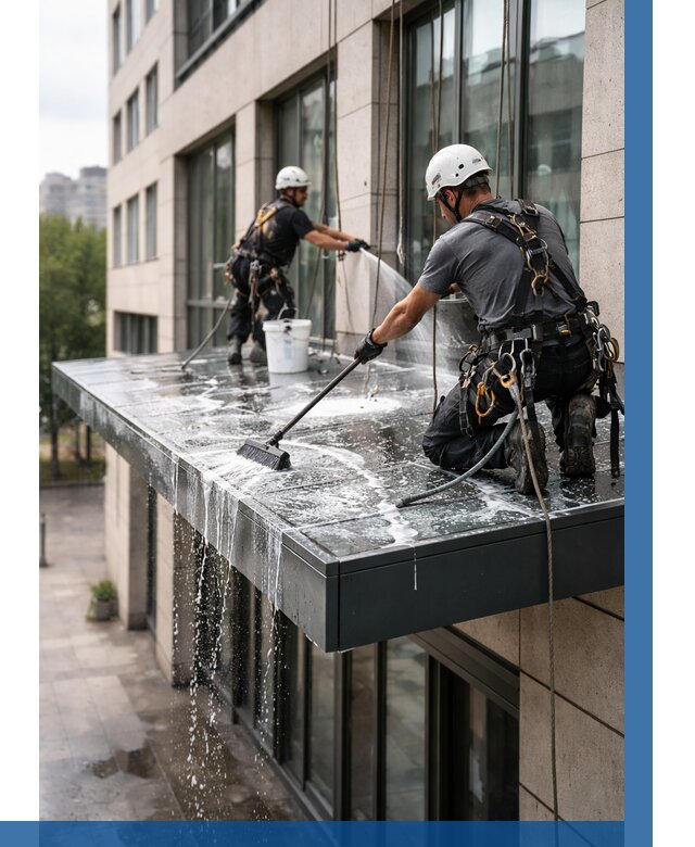 Мойка козырьков и навесов в Екатеринбурге от 3587 р. | ВЫСОТНИК-Ктр