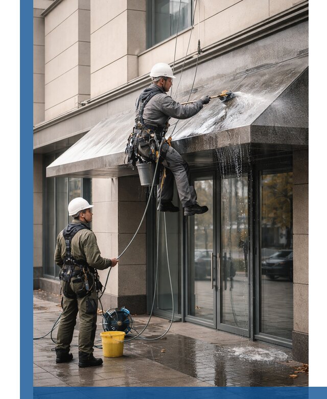 Профессиональная мойка козырьков и навесов в Екатеринбурге