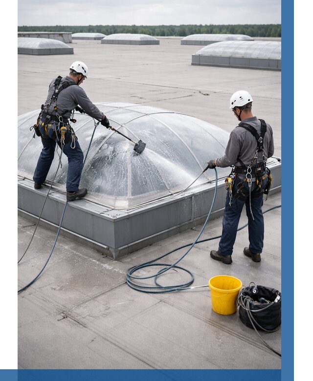 Мойка зенитных фонарей в Екатеринбурге, заказать от 4612 р. | ВЫСОТНИК-Ктр