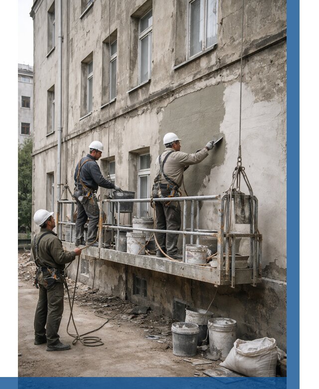 Капитальный ремонт фасада в Екатеринбурге от 4305 р. | ВЫСОТНИК-Ктр