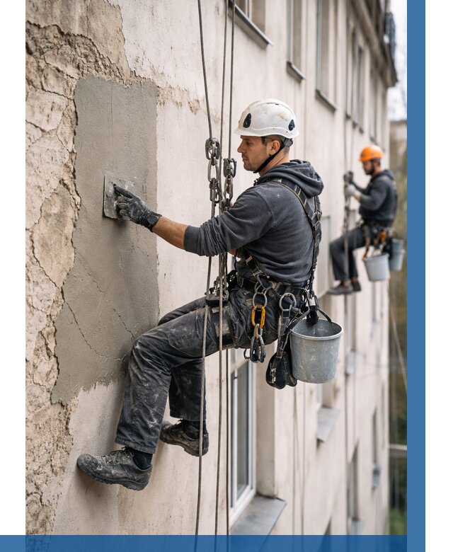 Восстановление штукатурки фасада в Екатеринбурге от 1230 р. | ВЫСОТНИК-Ктр