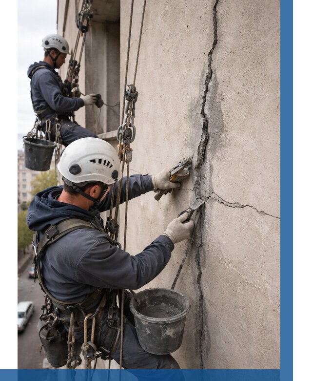 Заделка трещин на фасаде в Екатеринбурге от 922 р. | ВЫСОТНИК-Ктр