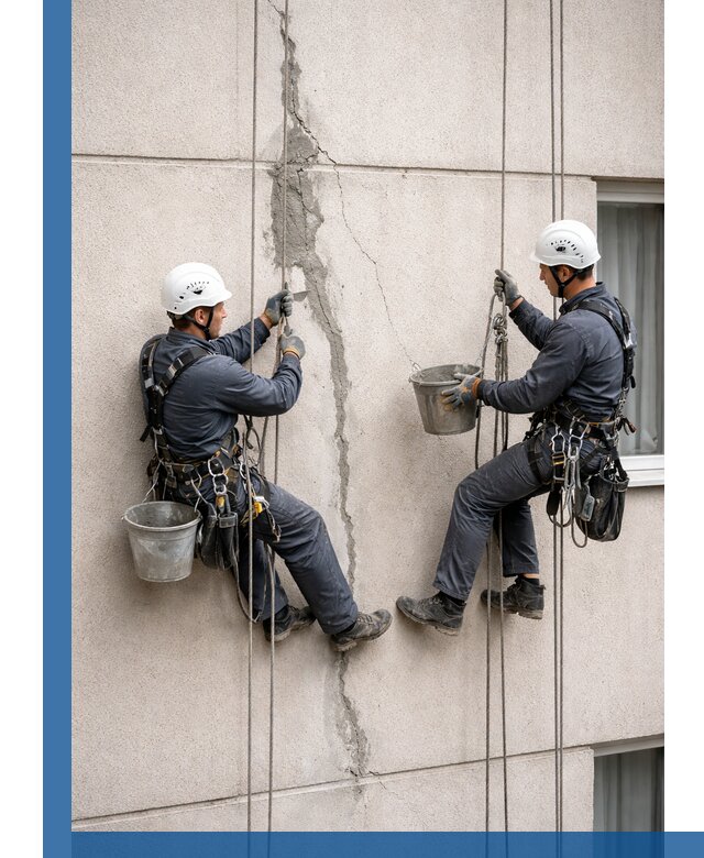 Заделка трещин на фасаде в Екатеринбурге с гарантийным ремонтом