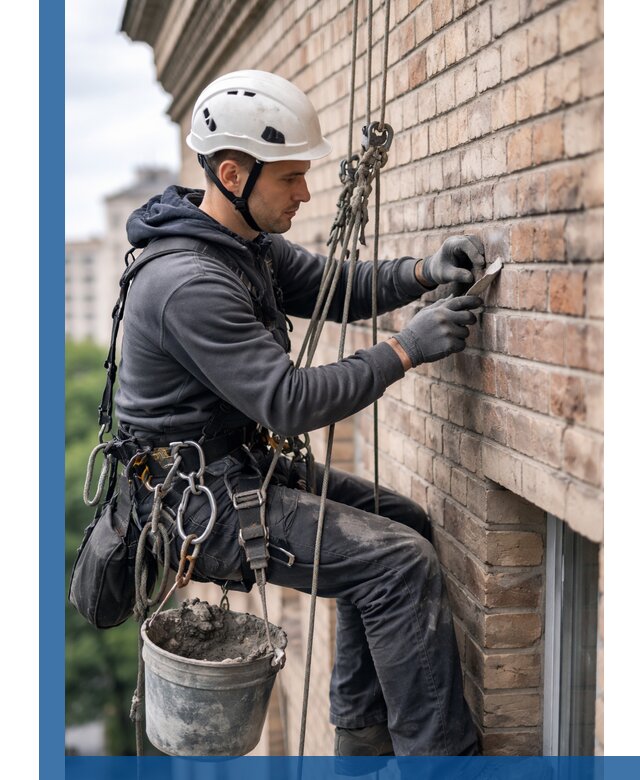 Качественный ремонт кирпичной кладки фасада в Екатеринбурге с гарантией