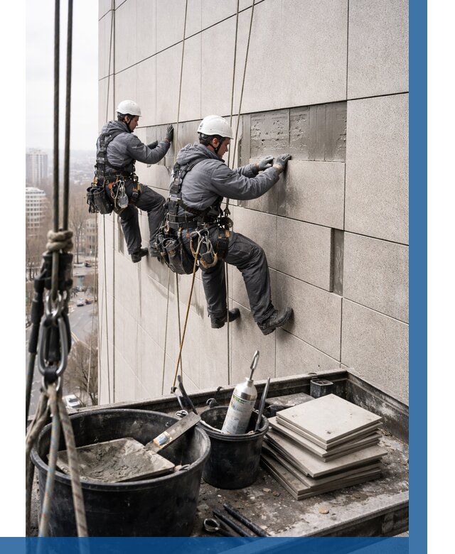 Ремонт фасада из керамогранита в Екатеринбурге от 2562 р. | ВЫСОТНИК-Ктр