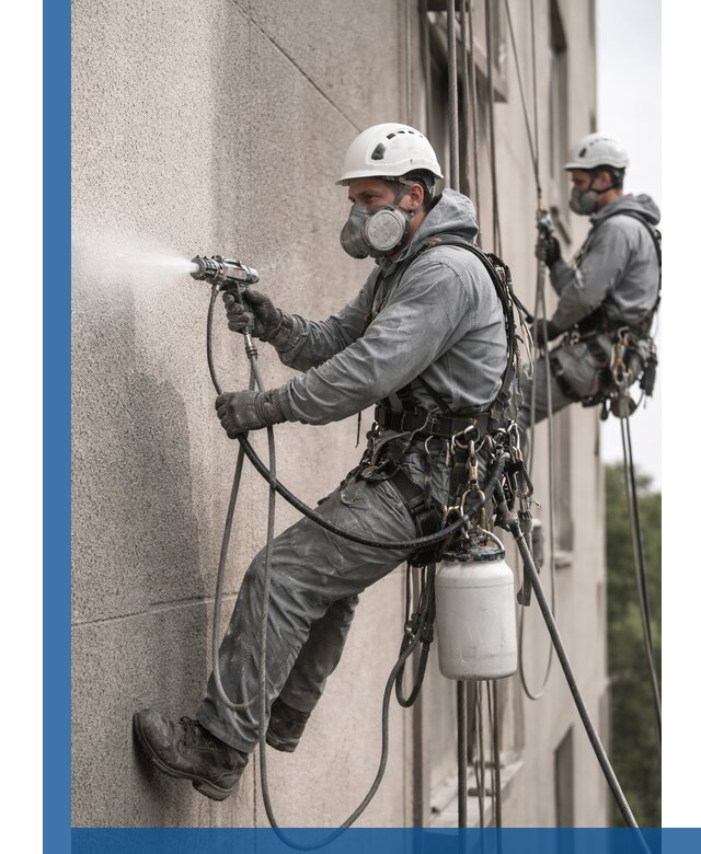 Безвоздушная покраска фасадов зданий в Екатеринбурге профессионально