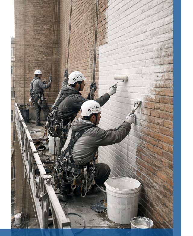 Покраска кирпичного фасада в Екатеринбурге от 359 р. | ВЫСОТНИК-Ктр