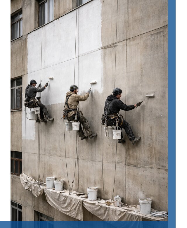 Покраска бетонного фасада в Екатеринбурге от 359 р за м2 | ВЫСОТНИК-Ктр