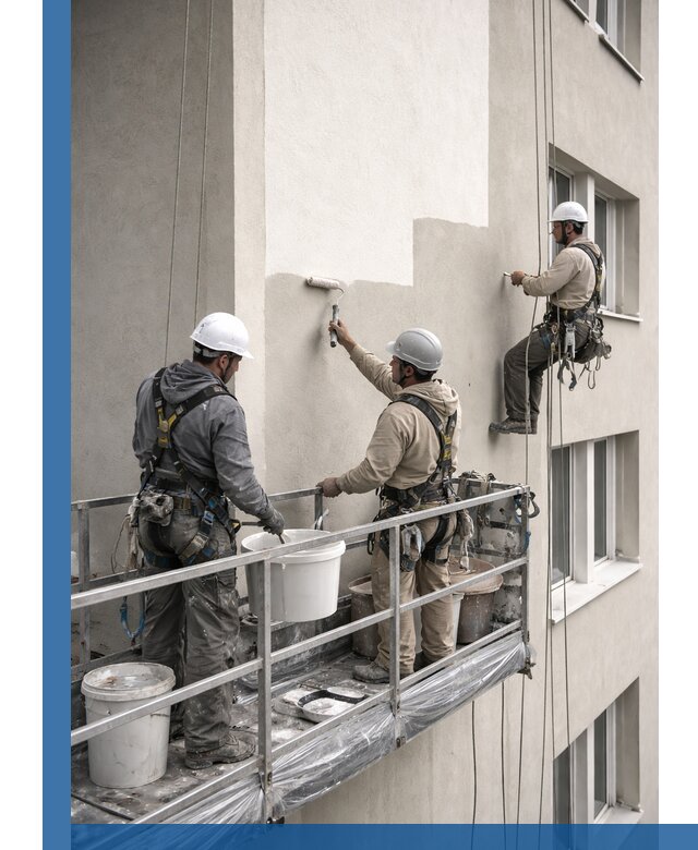 Покраска оштукатуренного фасада в Екатеринбурге под ключ с гарантией