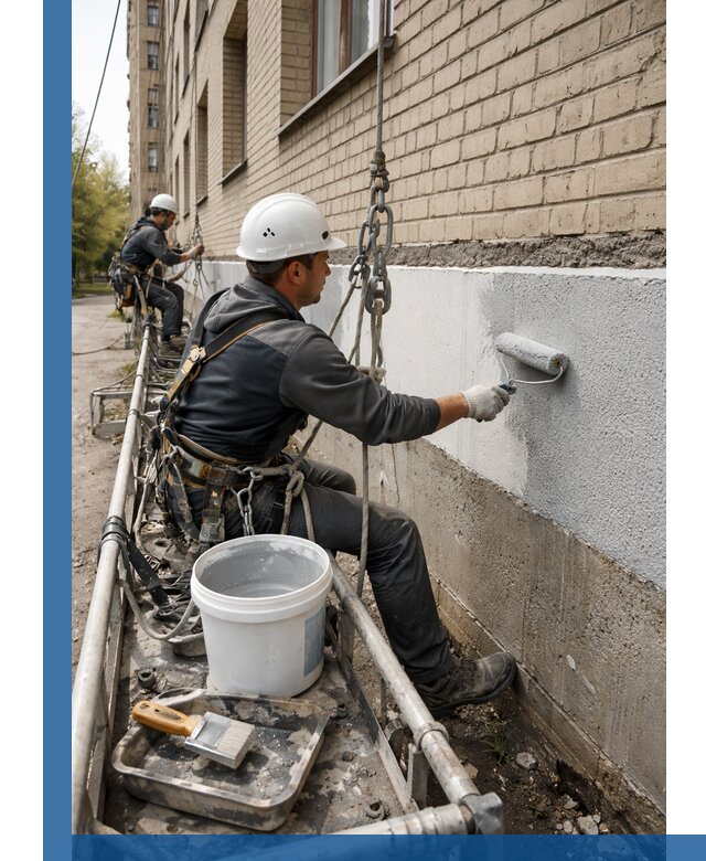Окраска цоколя здания в Екатеринбурге профессионально и надежно
