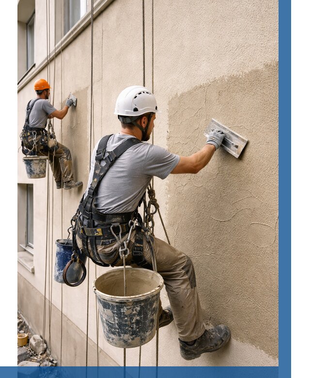 Декоративная штукатурка фасада в Екатеринбурге от 1230 р. | ВЫСОТНИК-Ктр