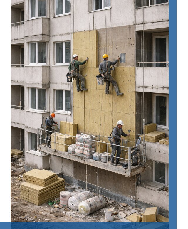 Утепление фасада минватой в Екатеринбурге от 1537 р. | ВЫСОТНИК-Ктр