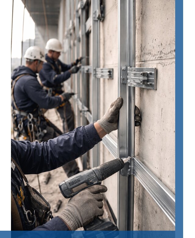 Монтаж подсистемы вентфасада в Екатеринбурге от 871 р. | ВЫСОТНИК-Ктр