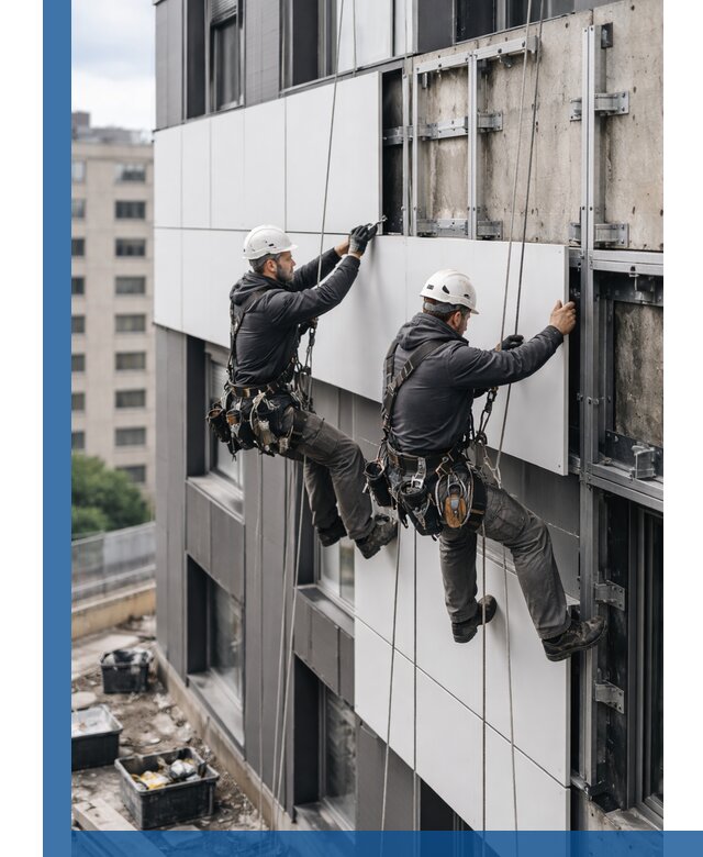 Монтаж композитных панелей фасада в Екатеринбурге под ключ