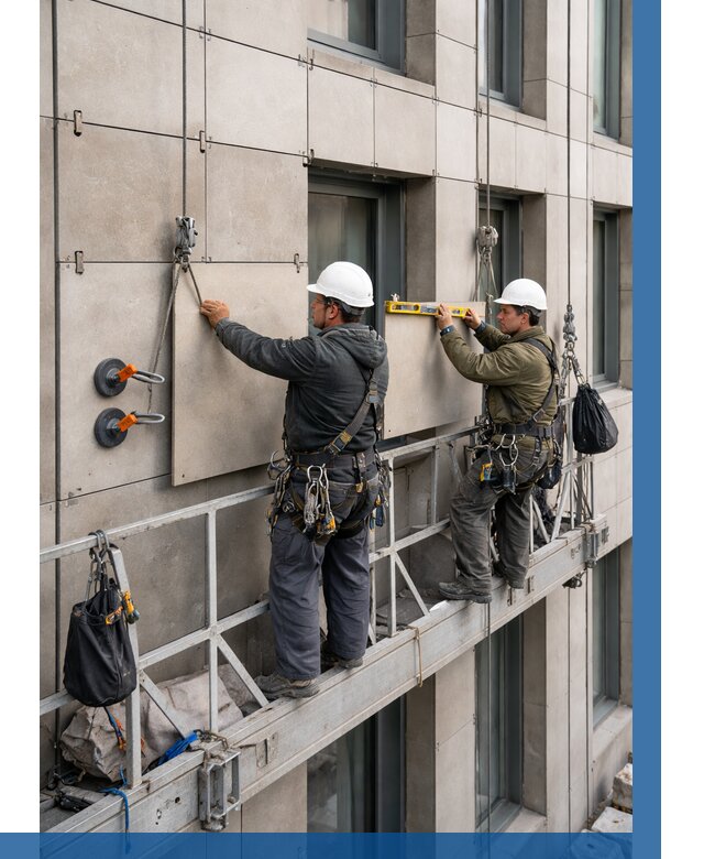 Монтаж керамогранита на фасад в Екатеринбурге от 2562 р. | ВЫСОТНИК-Ктр