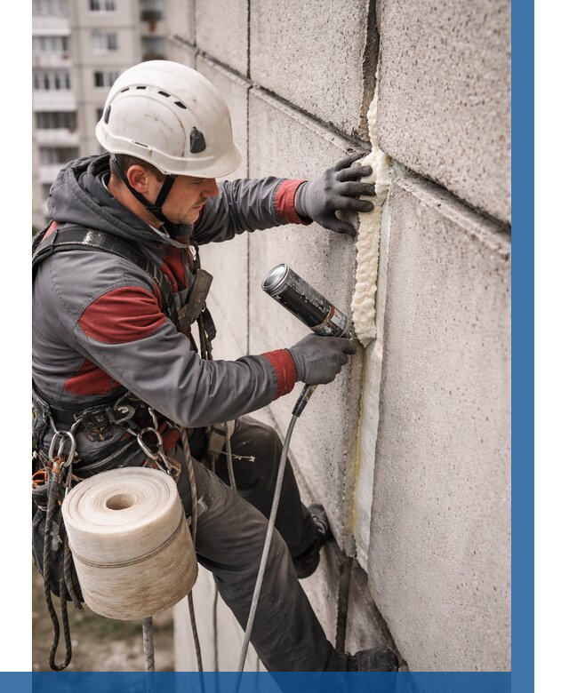 Утепление межпанельных швов в Екатеринбурге от 717 р. | ВЫСОТНИК-Ктр