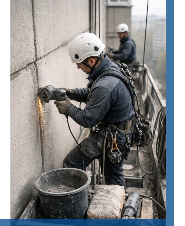 Штробление межпанельных швов в Екатеринбурге от 1230 р. | ВЫСОТНИК-Ктр