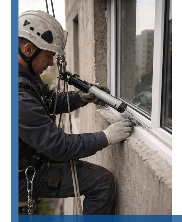 Герметизация оконных швов снаружи в Екатеринбурге профессионально