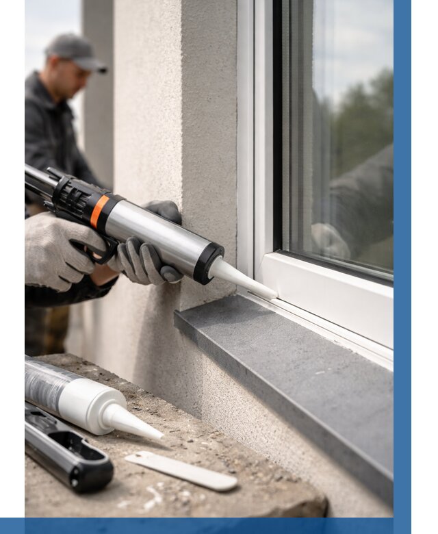 Герметизация монтажных швов окон в Екатеринбурге от 666 р. | ВЫСОТНИК-Ктр