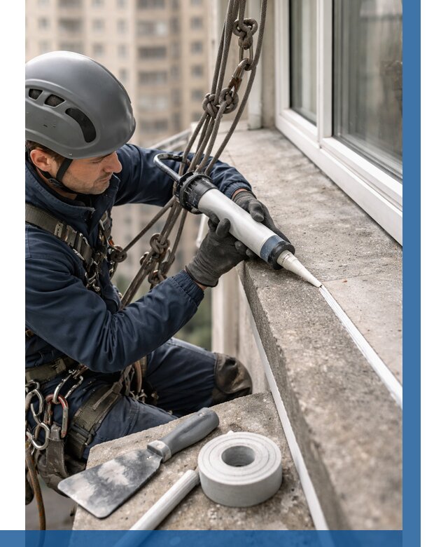 Герметизация балконного козырька в Екатеринбурге от 4612 р. | ВЫСОТНИК-Ктр