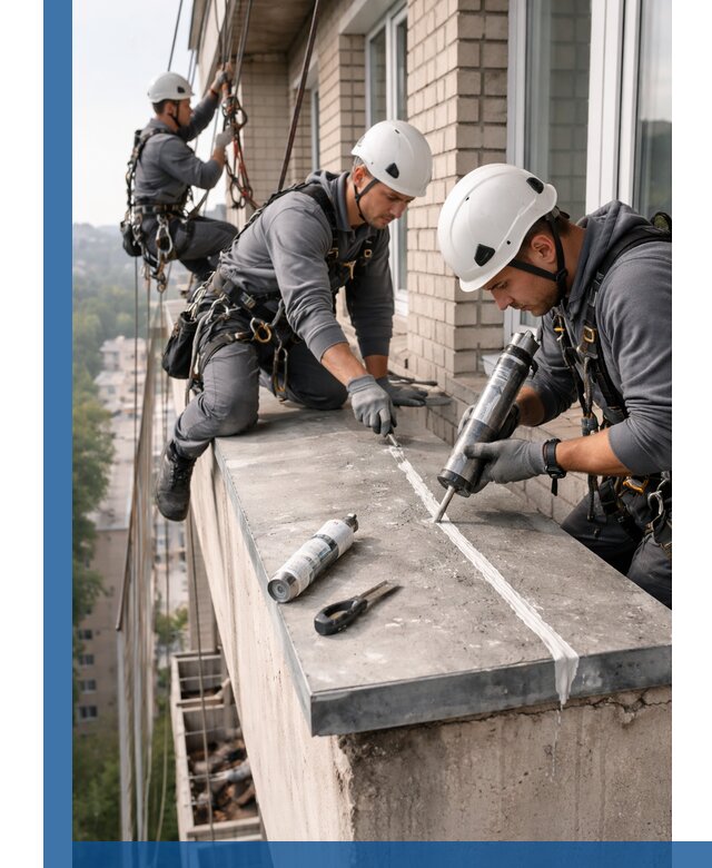 Герметизация балконного козырька в Екатеринбурге профессионально