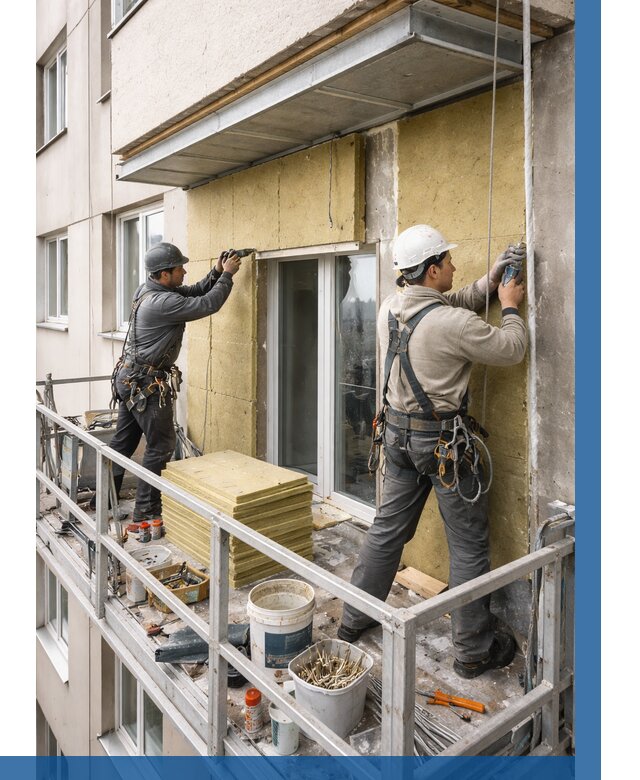 Утепление балкона снаружи в Екатеринбурге от 1640 р. под ключ ВЫСОТНИК-Ктр