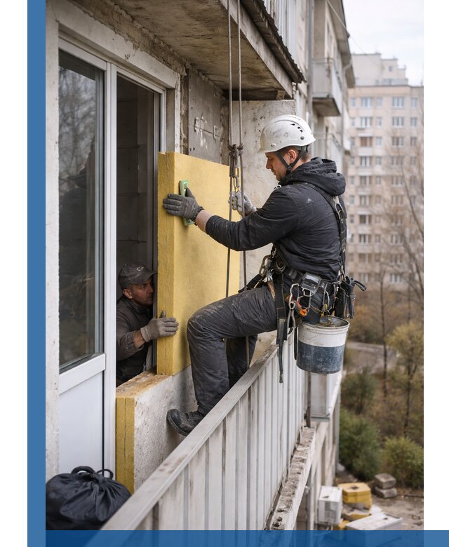 Профессиональное утепление балкона снаружи в Екатеринбурге под ключ