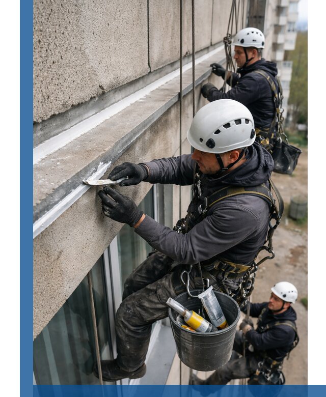 Герметизация примыкания балкона в Екатеринбурге под ключ с гарантией