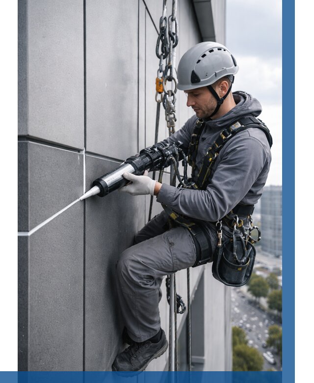 Герметизация стыков фасадных панелей в Екатеринбурге от 6662 р.| ВЫСОТНИК-Ктр