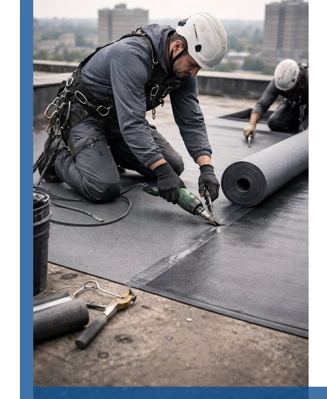 Ремонт мягкой кровли в Екатеринбурге с выездом промальпинистов