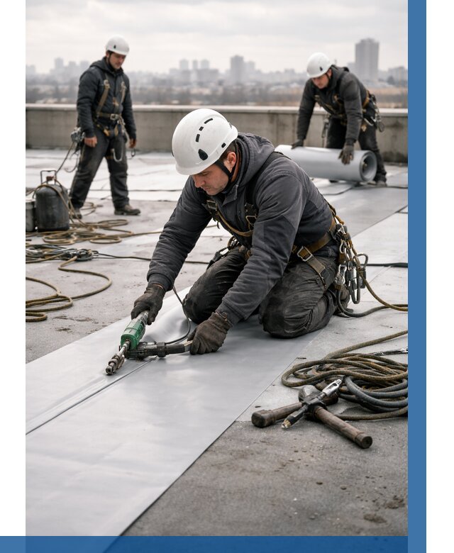 Ремонт мембранной кровли в Екатеринбурге от 1845 р./м2 | ВЫСОТНИК-Ктр