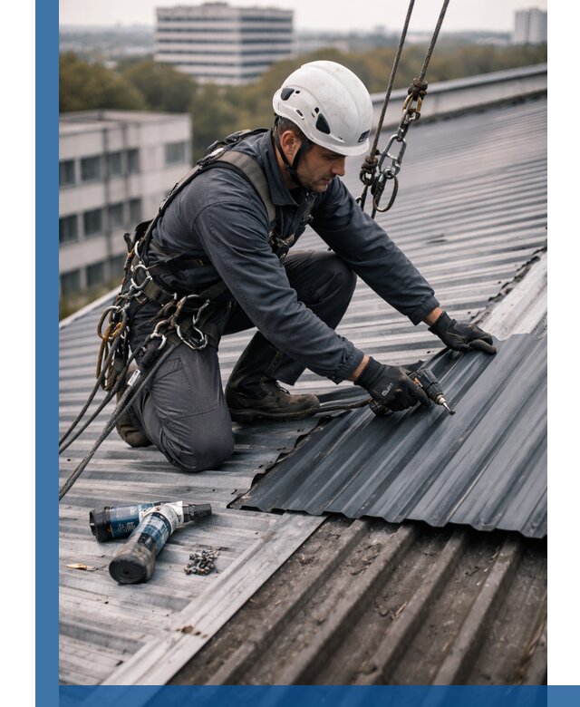 Ремонт профнастила на кровле в Екатеринбурге, работы под ключ