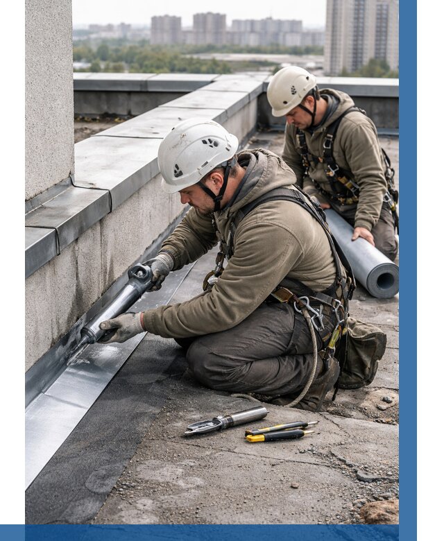 Ремонт кровельных примыканий в Екатеринбурге от 1230 р. | ВЫСОТНИК-Ктр