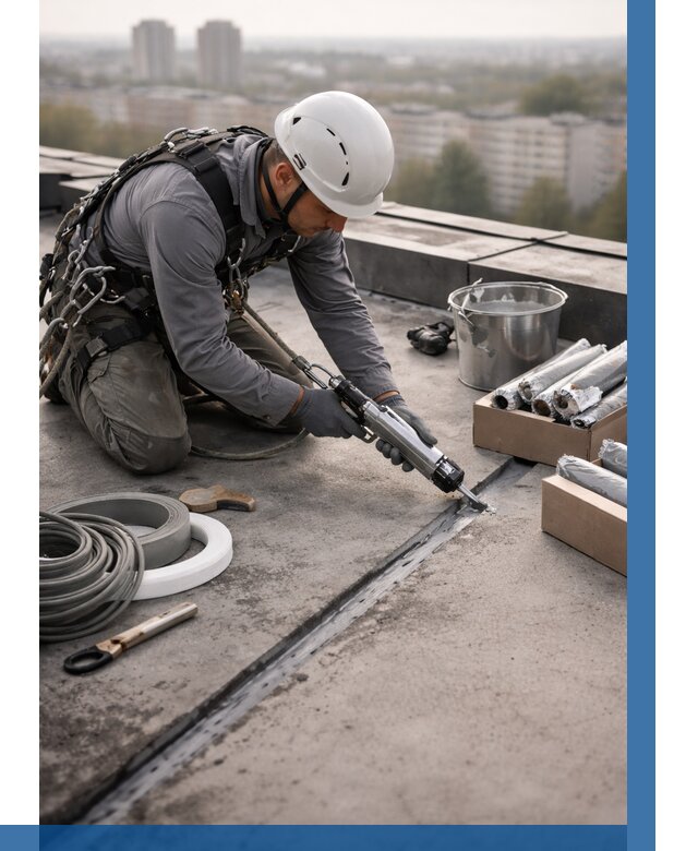 Герметизация швов кровли в Екатеринбурге от 461 р./м2 | ВЫСОТНИК-Ктр