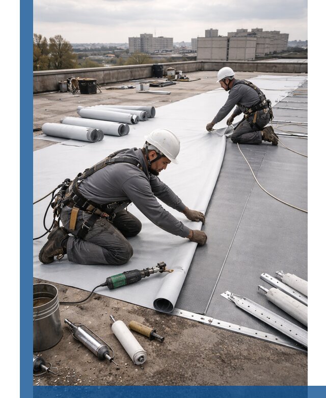 Монтаж мембранной кровли в Екатеринбурге для промышленных зданий