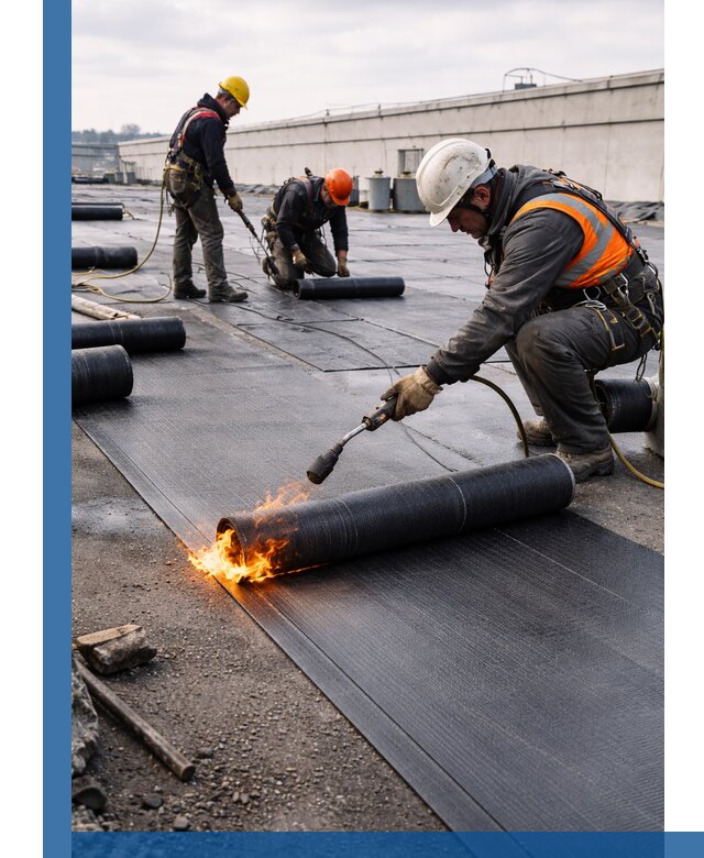 Монтаж наплавляемой кровли в Екатеринбурге профессионально