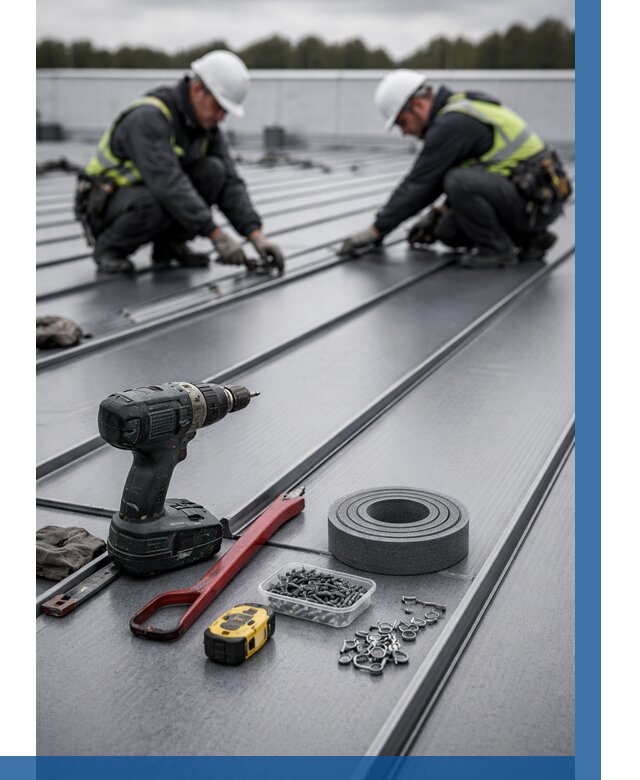 Монтаж фальцевой кровли в Екатеринбурге от 1845 р. | ВЫСОТНИК-Ктр