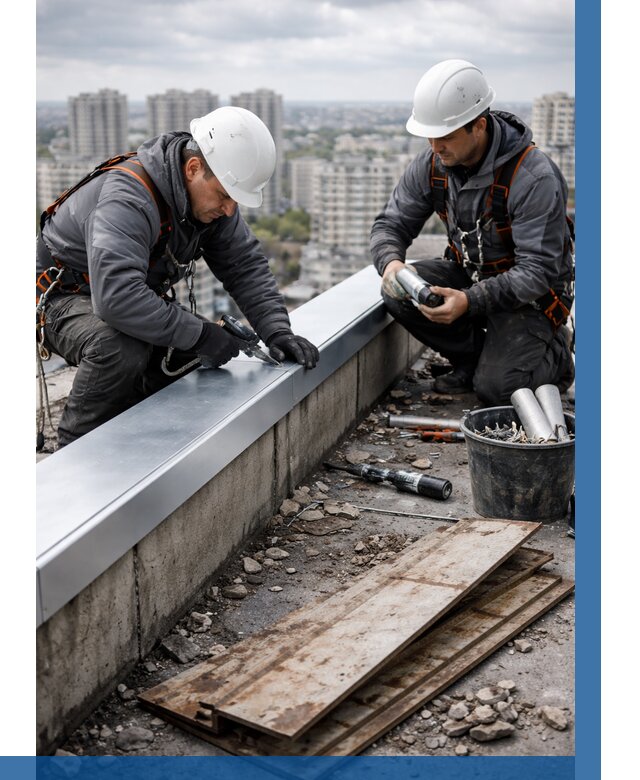 Замена парапетных крышек под ключ в Екатеринбурге от 1230 р. | ВЫСОТНИК-Ктр