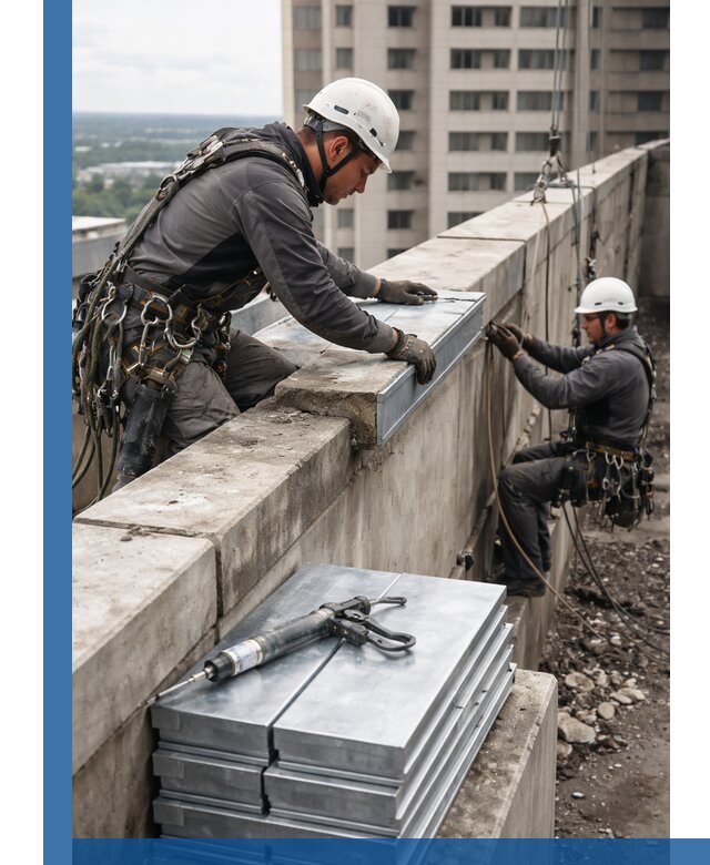 Замена парапетных крышек и установка новых в Екатеринбурге