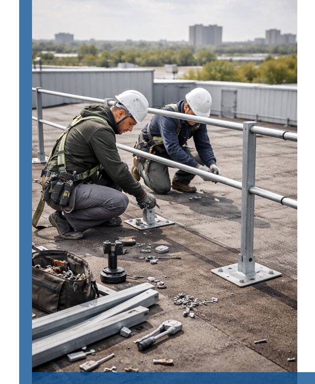 Монтаж кровельного ограждения в Екатеринбурге под ключ с гарантией