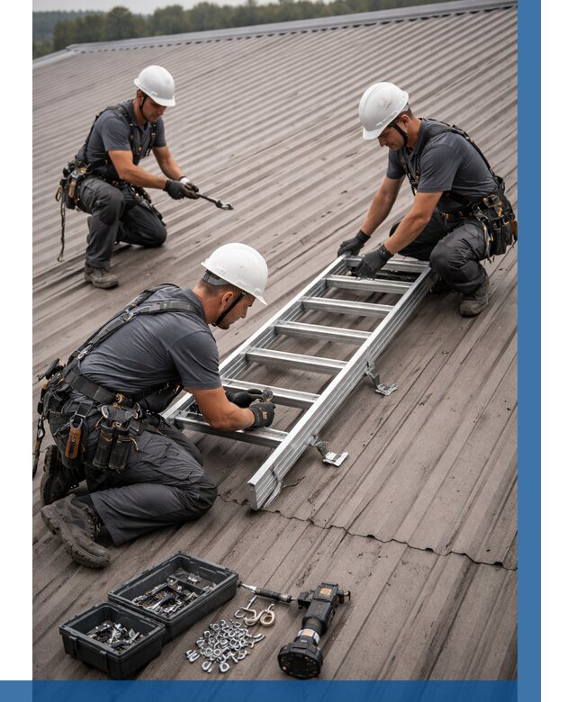 Монтаж кровельной лестницы в Екатеринбурге от 4612 р. | ВЫСОТНИК-Ктр