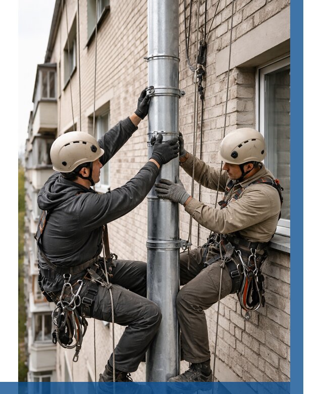 Замена водосточных труб в Екатеринбурге от 6662 р. | ВЫСОТНИК-Ктр