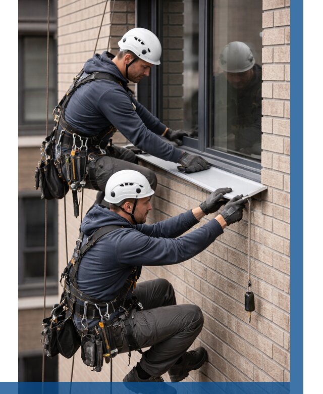 Монтаж оконных отливов под ключ в Екатеринбурге от 3587 р. | ВЫСОТНИК-Ктр